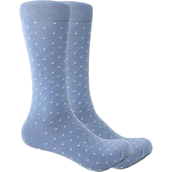 Urban-Peacock Men's Dusty Blue Polka Dot Dress and Groomsmen Socks