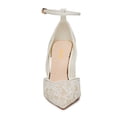 thumbnail image 2 of XYD Women Elegant Pointed Toe Pumps Floral Lace Bridal Ankle Strap Thin High Heels Evening Dress Shoes Size 7 White, 2 of 4