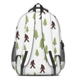 thumbnail image 3 of Bigfoot and Tree White Pattern Cute School Backpack Bag with Padded Back and Adjustable Shoulder Straps 16.9 X 12.6 X 5.9 Inches, 3 of 5