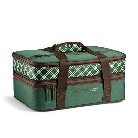 Rachael Ray Lasagne Expansible Lugger, Porte-Cuisinière Isolé, Convient 9 & quot; X 13 & quot; Plat de Cuisson, Plaid Vert Forêt