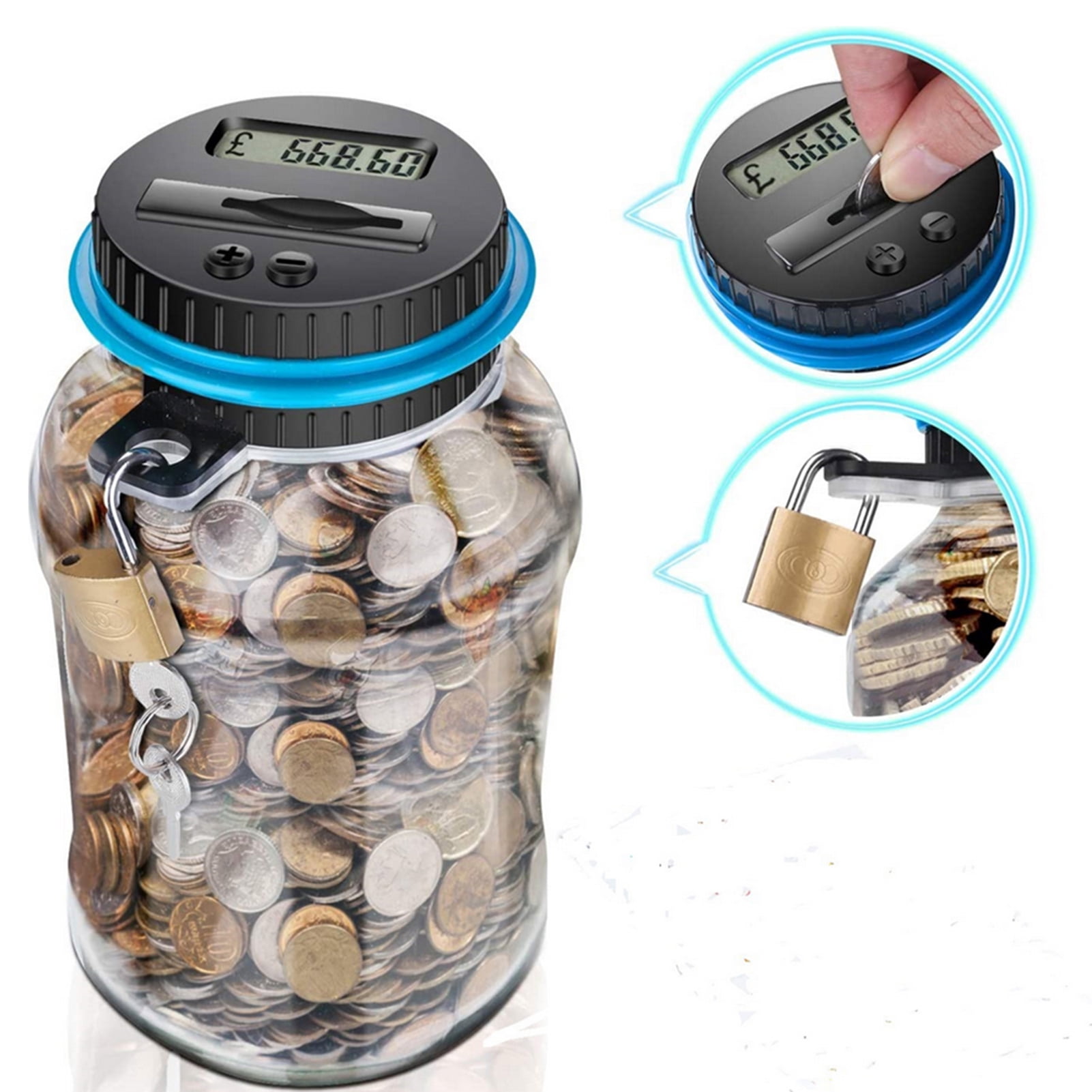 Automatic Coin Counter Counting Money Save Box Piggy Bank LCD Display Kid Gift Automatic Coin Counter Counting Money Save Box Piggy Bank LCD Display Kid Gift