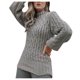 thumbnail image 1 of Gibobby Casual Suéter para Mujer, Suéter de playa con rayas de color para mujer, cuello redondo, punto hueco(Gris,M), 1 of 5