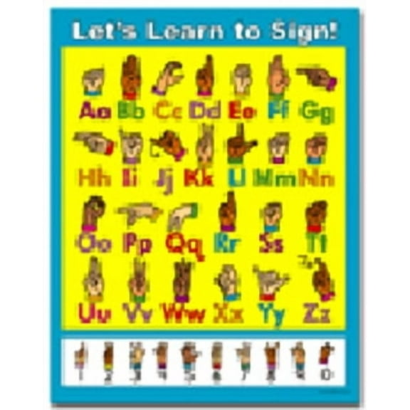 CD CARSON DELLOSA PUBLISHING GROUP Let's Learn to Sign! ASL Alphabet and Numbers 0–9 Wall Chart