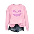 thumbnail image 3 of Ounisa Halloween Women's Pullover Thanksgiving Sweatshirt Horrible Smile Printed Crew Neck Blouse Long Sleeve Tops with Pocket, 3 of 5