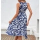 thumbnail image 5 of Vestido de cuello redondo, vestido largo de mujer, vestido de verano redondo, vestido con volantes, rendimiento confiable, 5 of 7