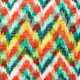 thumbnail image 3 of Funda de cojín decorativa para sofá, color amarillo, 50 x 50 cm (20 x 20 pulgadas), de arpillera con estampado multicolor y cremallera, diseño moderno de chevrones (paleta de chevrones)., 3 of 4