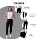 thumbnail image 2 of Paquete de 3 pantalones de chándal Common Stitch para mujer, pantalones de chándal acogedores para mujer, pantalones de yoga de forro polar para mujer (disponibles en Plus), 2 of 7