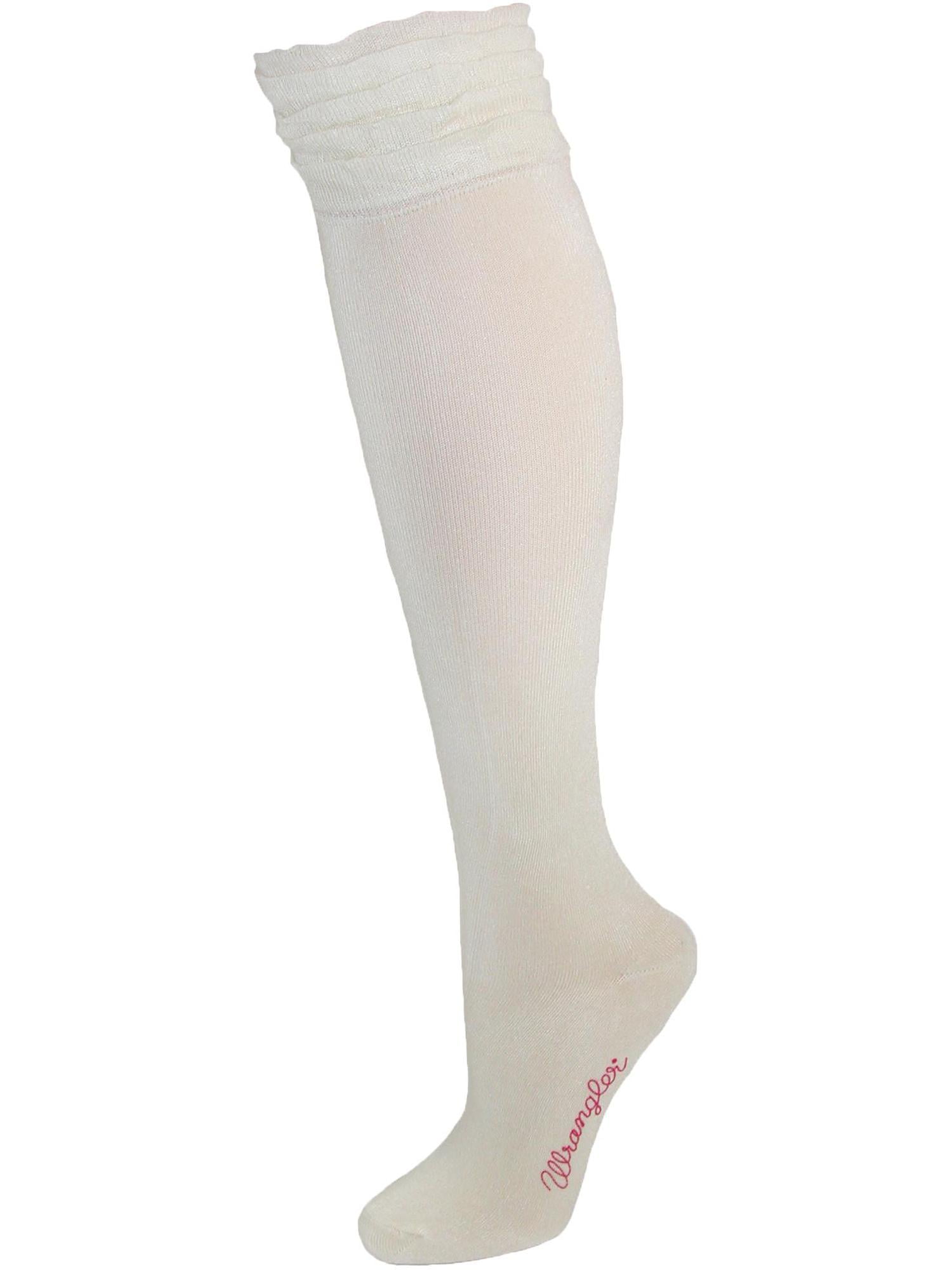 Wrangler Ladies Ruffle Top Knee High Boot Socks 3 Pair 