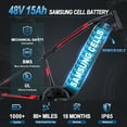 thumbnail image 4 of FREESKY Electric Bike 750W 19 MPH Brushless Motor, 26" Fat Tire 48V 15Ah Samsung Cells Battery 35-80Miles Ebike, 4 of 11