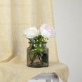 thumbnail image 4 of 2 Pcs Semi Kitchen Small Curtain, Faux Linen Textured Sheer Voile Tier Curtain, 4 of 9