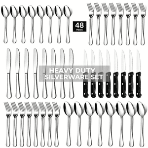 AMBLER 48-Piece Stainless Steel Silverware Set for 8