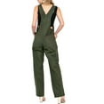 thumbnail image 3 of Revolt Women's Juniors Plus Size Baggy Straight Leg Twill Overalls  (Olive, 14), 3 of 3