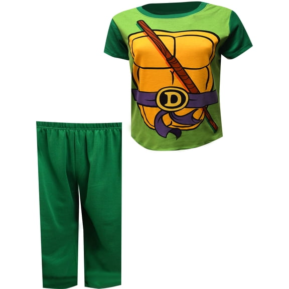 Briefly Stated Womens Teenage Mutant Ninja Turtle Donatello Look Alike Ladies Pajama (Large)