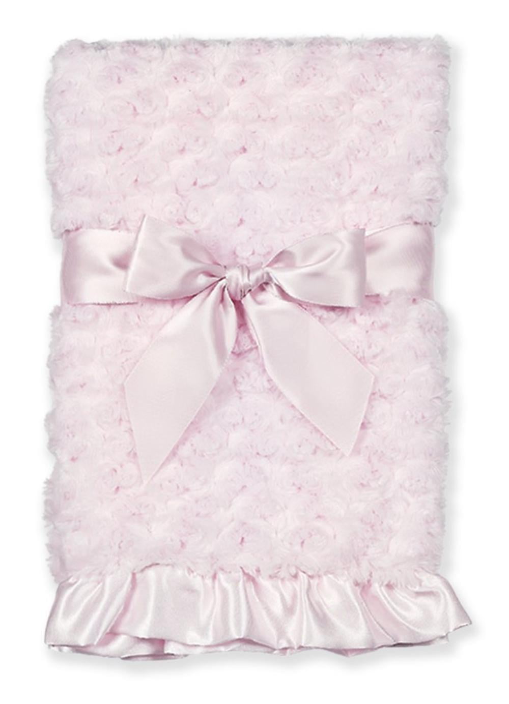 Bearington Baby Pink Swirly Snuggle Blanket, 28.5" X 28.5", 28.5 x 28.5