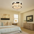 thumbnail image 6 of FRIXCHUR 11.8" Modern Crystal Chandelier Raindrop LED Flush Mount Chandeliers Light Fixture for Dining Room Bedroom Living Room Hallway (White Light/Neutral Light/Warm Light), 6 of 7