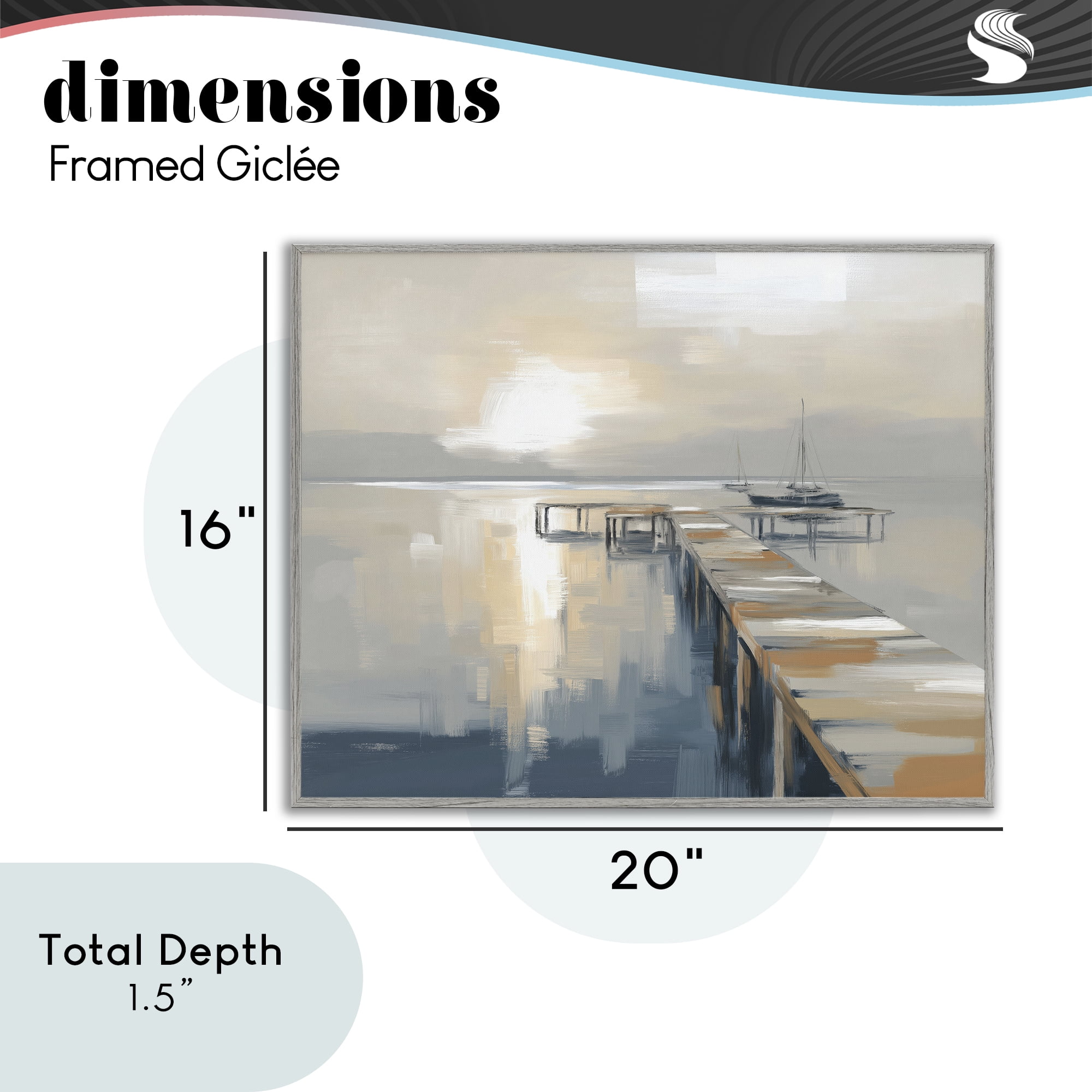 Stupell Industries Pier with Sailboat Seascape Gray Framed Giclee Art, design by Kim Curinga