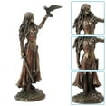 thumbnail image 2 of JUNWELL Resin Statues Morrigan The Celtic  of Battle with Crow & Sword Bronze Finish Statue 15cm for Home Decoration, 2 of 7