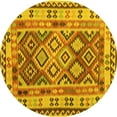thumbnail image 1 of Ahgly Company Machine Washable Indoor Round Southwestern Yellow Country Area Rugs, 7' Round, 1 of 4