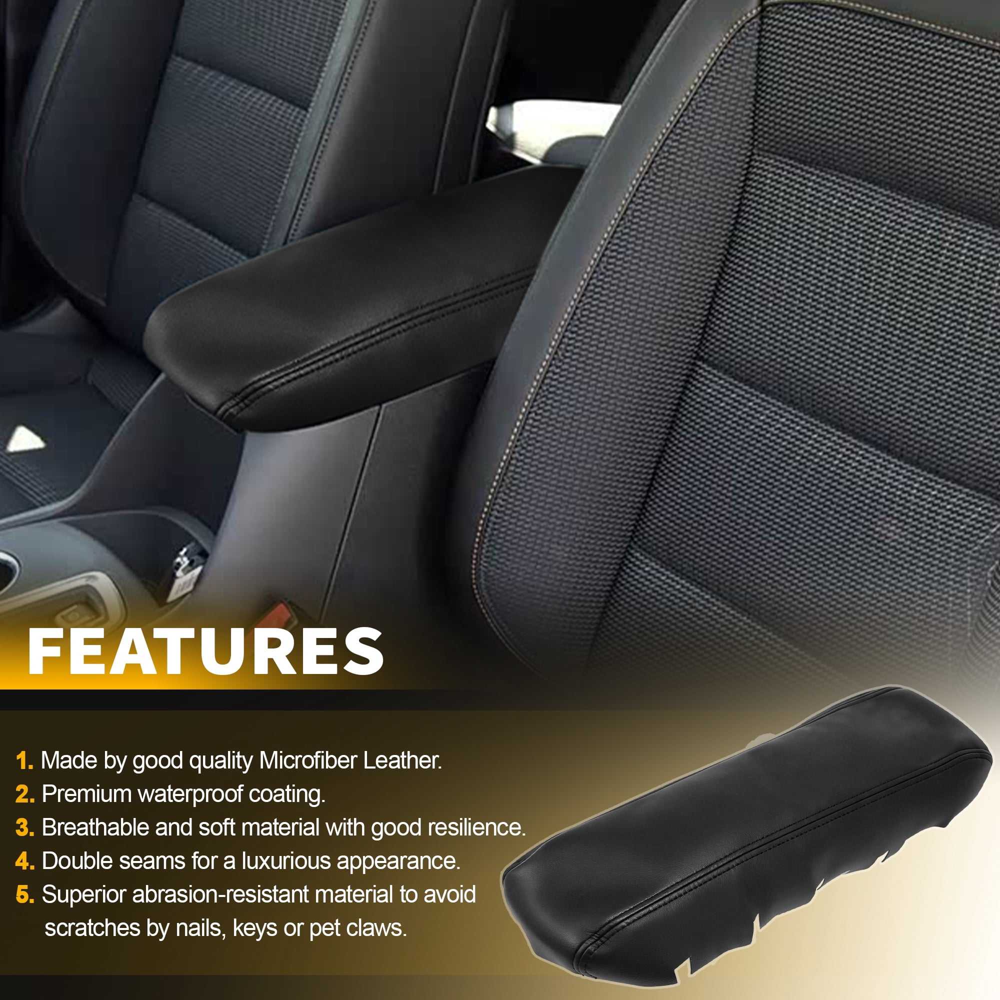 Unique Bargains Console Armrest Cover for Chevy Equinox 2010-2017 Auto Leather