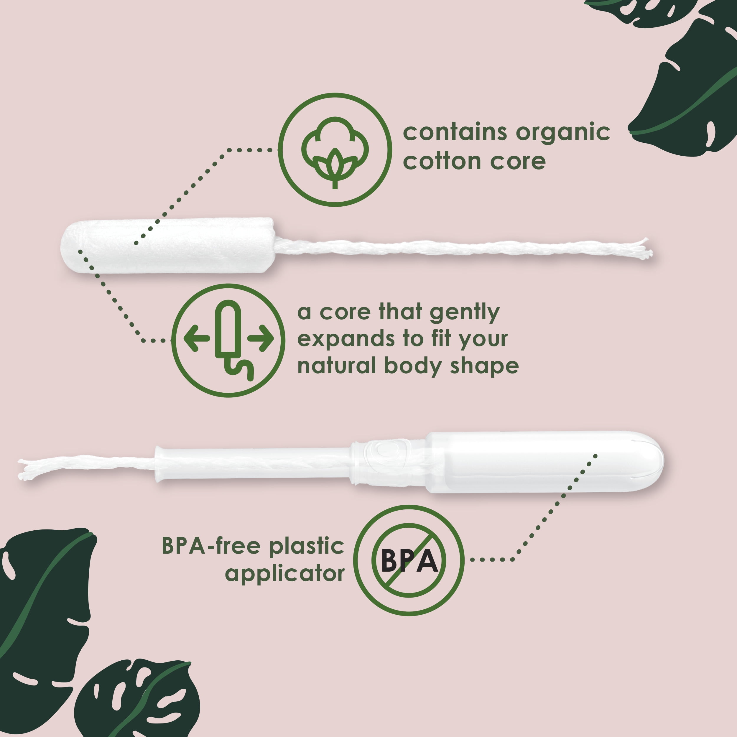 L. Organic Cotton Tampons - Light Absorbency, 30 Ct