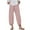 Pink, variant on Women Color Block Striped Bunched Feet Pants Elastic Waist Casual Sweatpants with Side Pockets Loose Fit for Sports and Streetwear