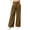 Brown, variant on Women Wide Leg Waffle Pants High Waist Front Pleated with Pockets Loose Fit Slacks for Office Business Casual