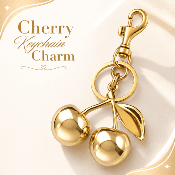 TAVENE Cute Cherry Accessories Sparkling Cherry Bag Charm Purse Charms for Women