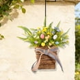 thumbnail image 4 of Spring Door Wreath with Easter Eggs Wall Hanging Basket Plastic Simulation Flower 1 Pc for Porch Farmhouse Home Spring Decor, 4 of 8