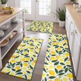 thumbnail image 2 of Yellow Lemon Fruits GreenLeaves Pattern Kitchen Rugs Sets Of 3,Kitchen Runner Rugs Non Skid Washable,Decorative Kitchen Floor Mats for Kitchen,Sink,Laundry,17"x30"+ 17"x47" + 17"x59", 2 of 6