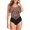 Brown, variant on Abcnature Women's Bikini Swimsuits Sets, Thong Bikini Sets High Waisted Two Piece Ruffled Flounce Top With Ruched Bottom Swimwear Bikini Sets for Women Black L