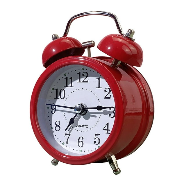 Reloj despertador mecánico de metal de 3 pulgadas, moderno y sencillo, para dormitorio de estudiantes, reloj digital silencioso