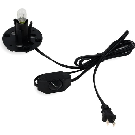 Betus [Original Replacement Upgraded Salt Lamp Power Cord with Dimmer Control Switch & Base Assembly for Himalayan Salt Lamps Power Cord - 6 Feet Long with Two Free 15W Bulbs