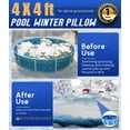 thumbnail image 3 of Angooni 4 pack 4’x4’ Heavy-Duty Blue Pool Pillow - 0.4mm PVC, 16x20ft Ropes, Boston Dual-Inflation Valve, Cold-Resistant, No Leakage – Winter Use, 3 of 7