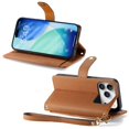 thumbnail image 4 of GANGXUN Wallet Case for iPhone 17 Pro , PU Leather Flip Cover with Card Slots, Zipper Pocket, Wrist Strap and Stand Function, 4 of 6