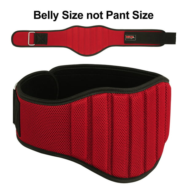 MRX Weight Lifting Belt Gym Back Support Brace Fitness Workout Belts 8" Wide Red S