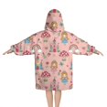 thumbnail image 2 of Princess Mushroom Castle Pattern Blanket Hoodies for Kids 6-13YR Oversize Wearable Blanket Hoodies for Boys Girls Teens, 2 of 7