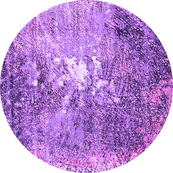 Ahgly Company Indoor Round Oriental Purple Industrial Area Rugs, 4' Round