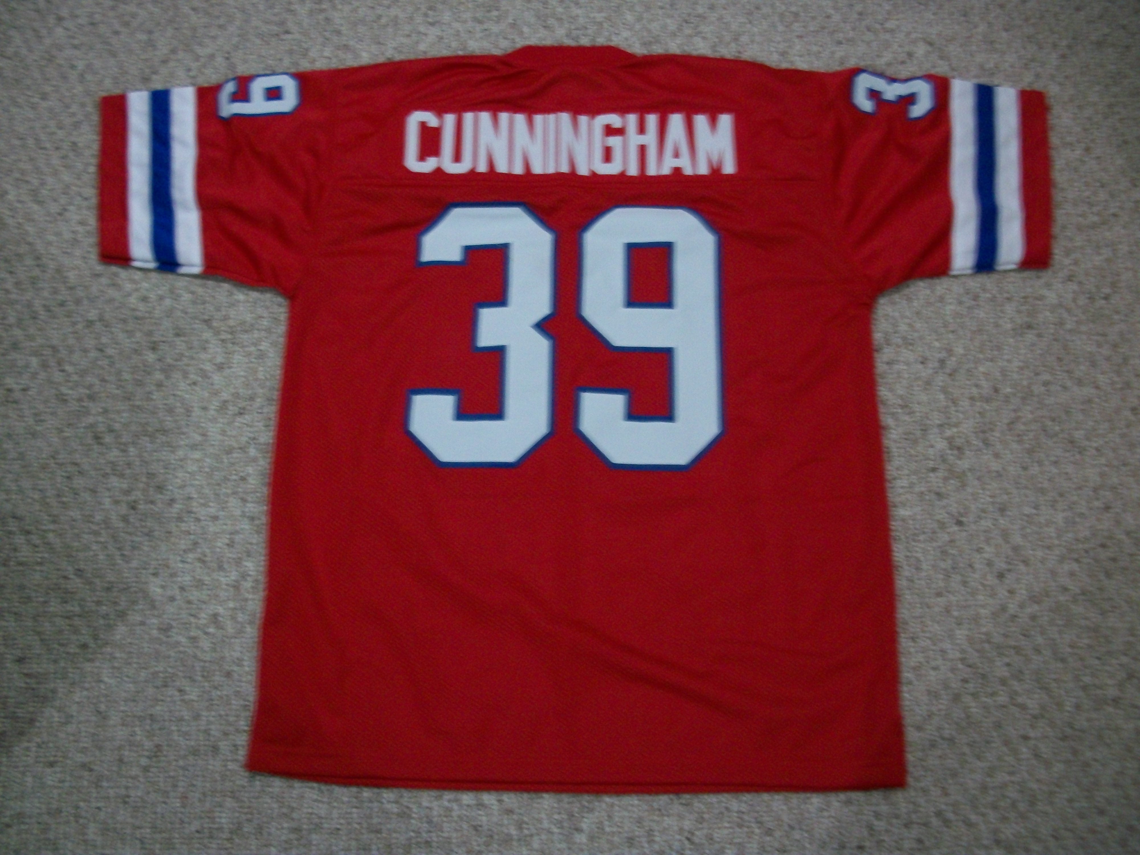 Unsigned Sam Cunningham Jersey #39 New England Custom Stitched Red Football  No Brands/Logos Sizes S-3XLs (New)