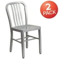 thumbnail image 3 of BizChair Commercial Grade 2 Pack Silver Metal Indoor-Outdoor Chair, 3 of 14
