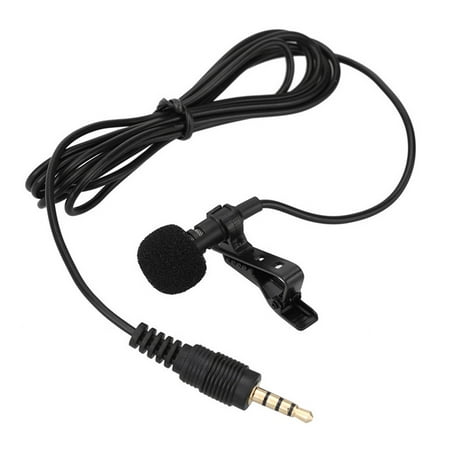 Clip-on Lapel Lavalier Microphone 3.5mm Jack Hands-free Mini Wired Condenser Mic for iphone Samsung