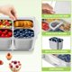 thumbnail image 4 of Contenedor para Refrigerios, Bandeja de Acero Inoxidable con Divisiones, Tapa y Asa, Bandejas Portátiles para Refrigerios con 6 Compartimentos., 4 of 5
