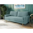 thumbnail image 2 of Koby Home Sectional Sofa Velvet Sleeper Sofas 70" Couch 3-Seater Couches for Living Room Cool Cascade, 2 of 4
