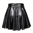 thumbnail image 3 of JIKNTTR Women's Mini Skirt Holiday Party Metallic Skater Skirt Fashion Sparkly Shiny High Waist Pleated Flared A-Line Mini Skirts Trendy A-Line Skirts, 3 of 6