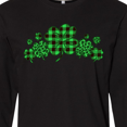 thumbnail image 4 of Inktastic St. Patrick's Day Clovers in Plaid Long Sleeve T-Shirt, 4 of 5