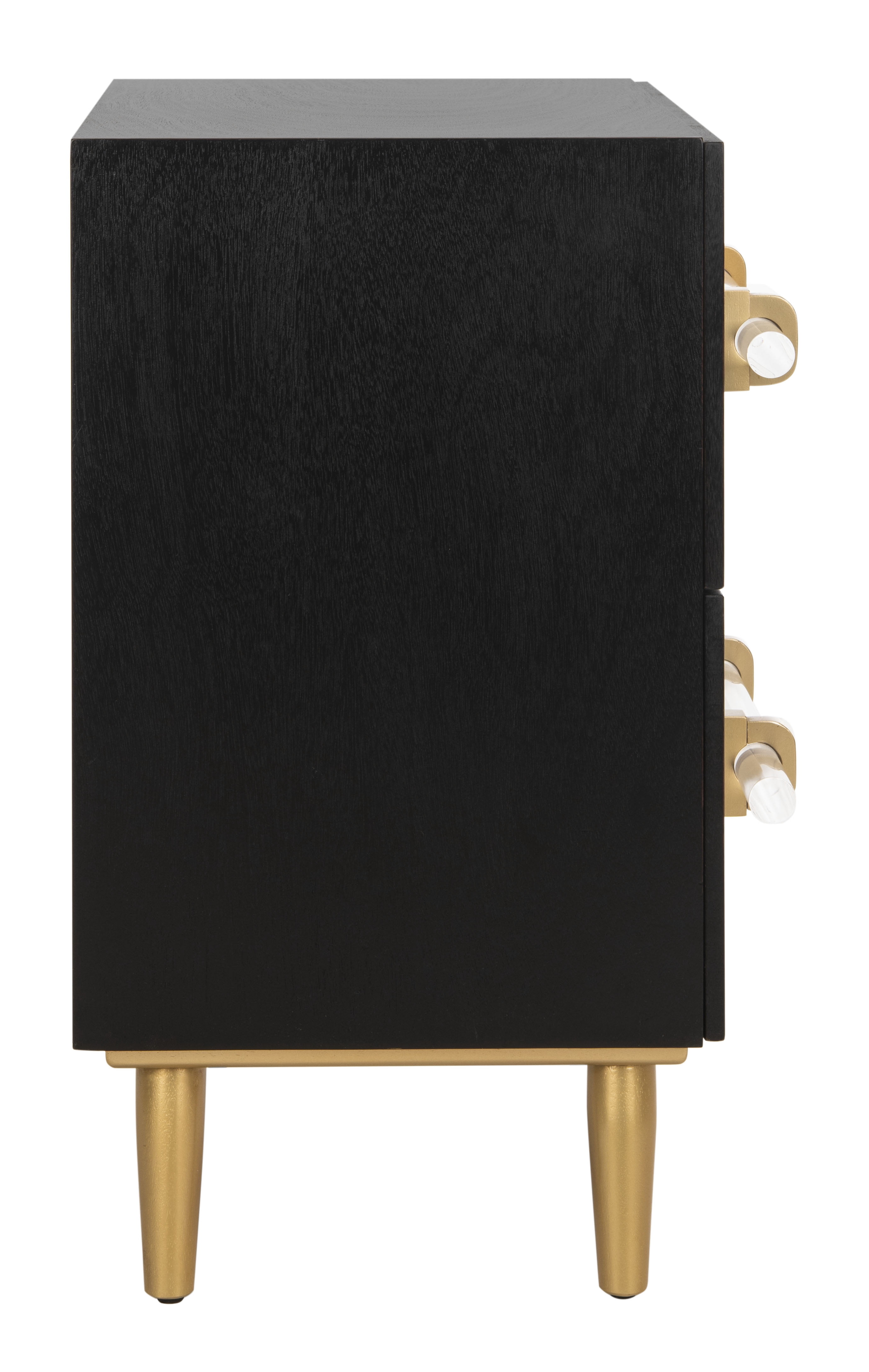 SAFAVIEH Sienne 2-Drawer Modern Contemporary Nightstand, Black