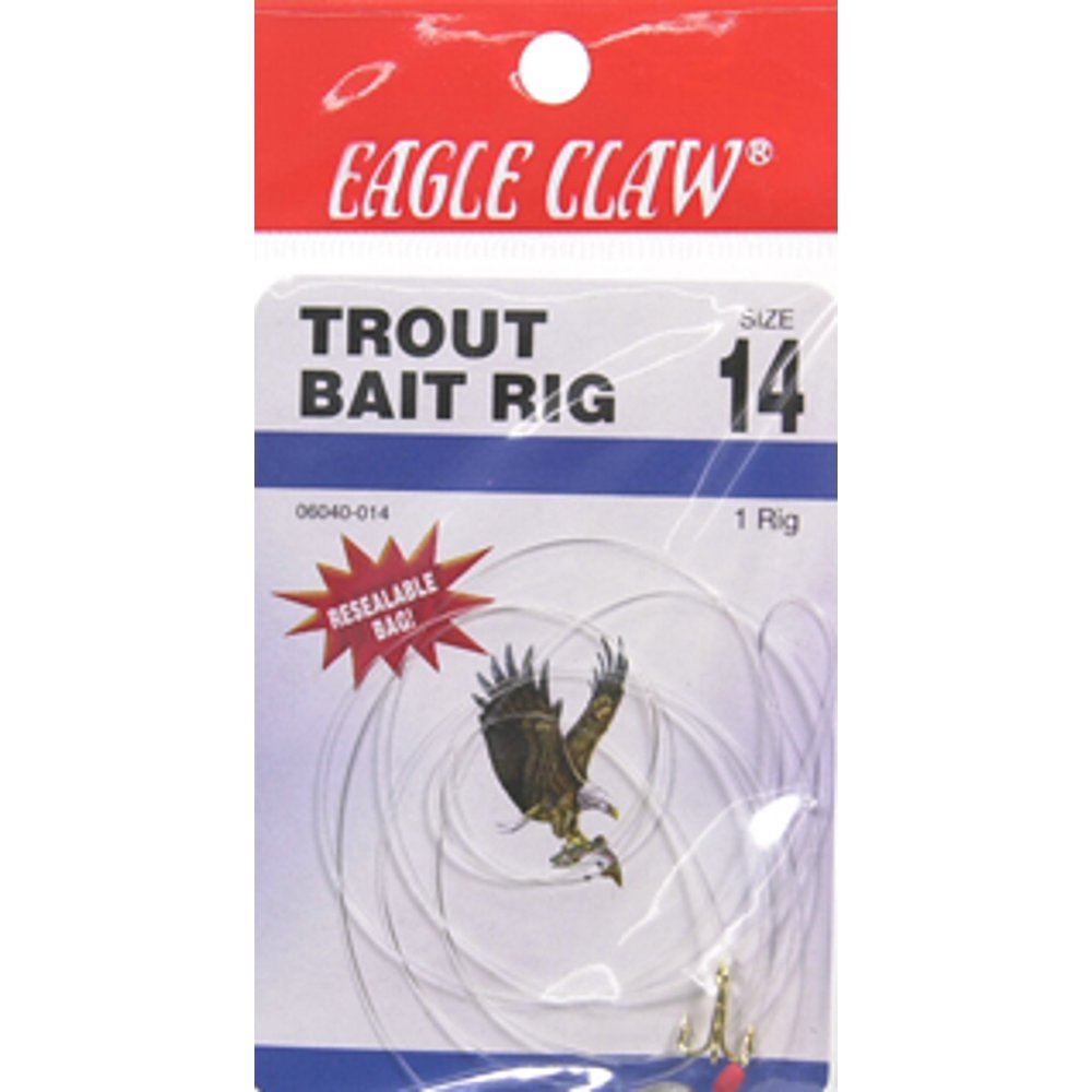 Eagle Claw Trout Sinker Bait Rig, Gold, Size 14