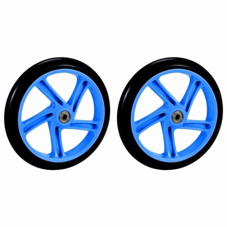 2 Pieces Scooter Wheel 200 mm PU Material Wheel Thickness 30 mm ABEC-7 Bearing Scooter Accessories,Blue
