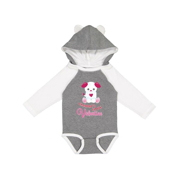Inktastic Grandma's Little Valentine Boys or Girls Long Sleeve Baby Bodysuit