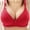 Red, variant on loopsun Womens Plus Size Bra,Woman's Solid Color Comfortable Hollow Out Perspective Bra Underwear No Rims