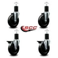 thumbnail image 2 of 5 Inch Soft Rubber Wheel Swivel 1-3/4 Inch Expanding Stem Caster Set 2 Brakes, 2 of 2